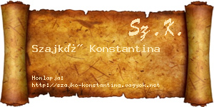 Szajkó Konstantina névjegykártya